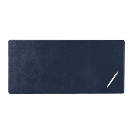 Dacasso Navy Blue Bonded Leather 32" x 15" No Core Rollable Desk Mat/Pad PR-5048
